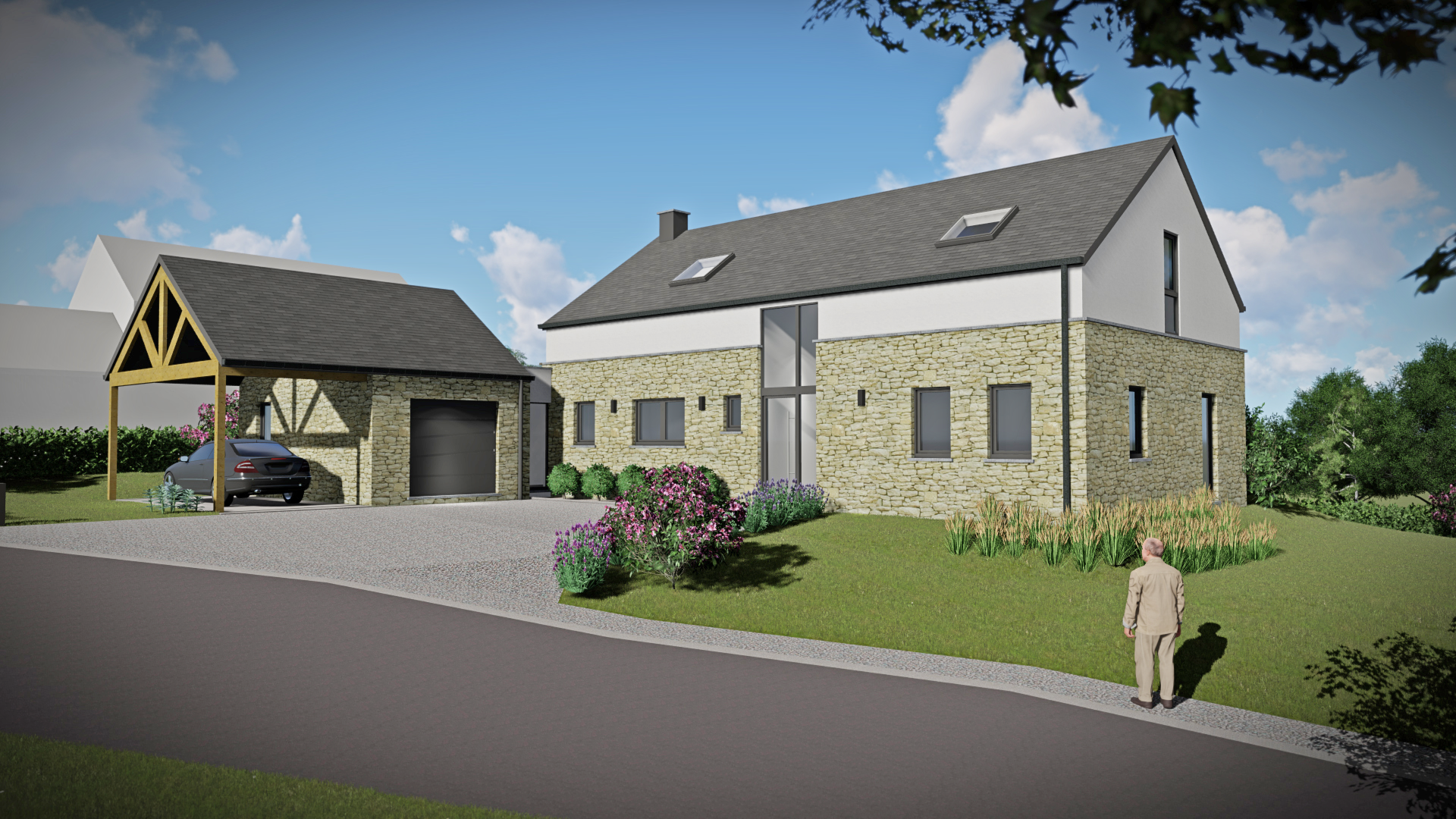 Construction d'une maison en moellons et crépis à Spa srl N.Willem — free download